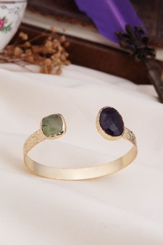 Pulsera - Prehnita y ojo de gato