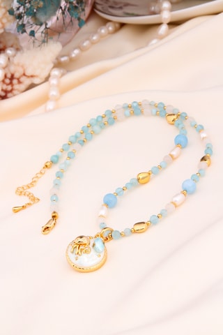 Collar - Chapado en oro amarillo y ópalos