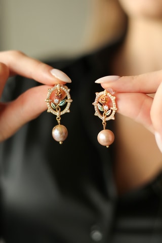 Pendientes - Perlas cultivadas y circones