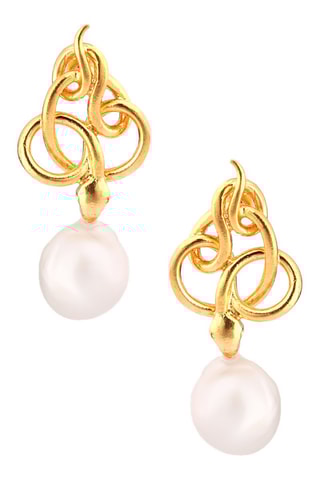 Pendientes bañados en oro fino amarillo - Perlas cultivadas