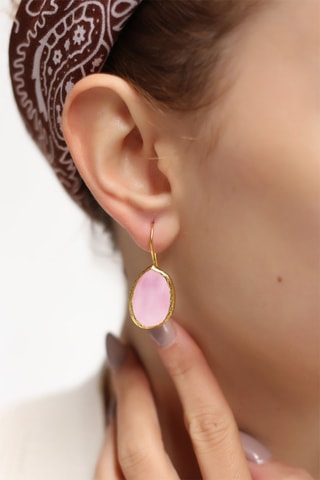 Pendientes - Cuarzo rosa