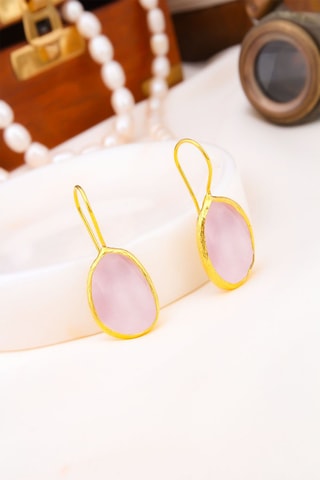 Pendientes - Cuarzo rosa