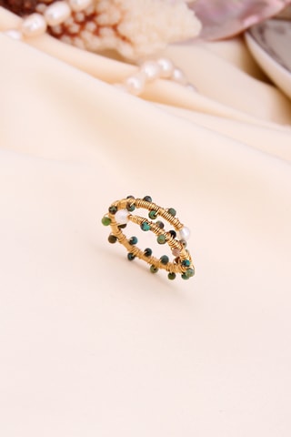 Anillo - Chapado en oro amarillo y circones