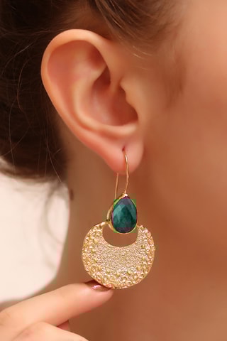 Pendientes Chapado en oro amarillo y ágatas