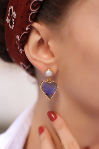 Pendientes - Bronce, ágatas y perlas cultivadas