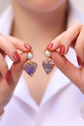 Pendientes - Bronce, ágatas y perlas cultivadas