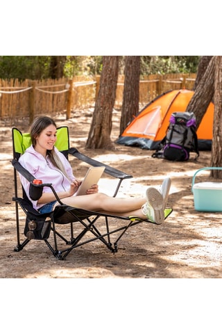 Silla de camping - Verde y negro - Hasta 120 kg