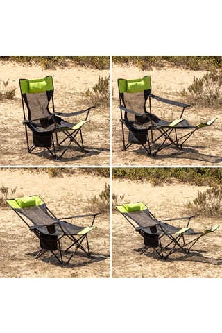 Silla de camping - Verde y negro - Hasta 120 kg