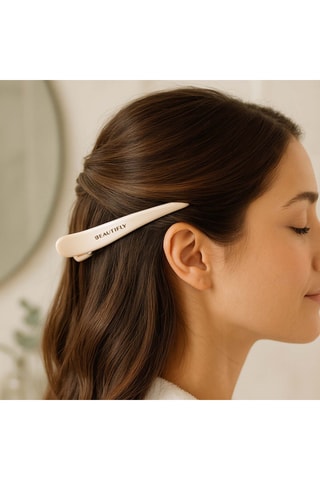 6 pasadores Beautifly - Beige, rosa y negro