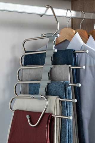 Percha para pantalones múltiple de acero inoxidable