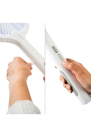 Raqueta antiinsectos recargable 2 en 1 con luz UV