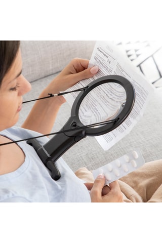Lente di ingrandimento 2 in 1 con LED - Nero