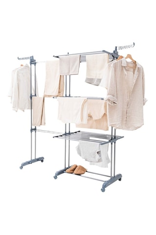 Tendedero plegable vertical extensible - Gris - 141 x 179 x 65 cm