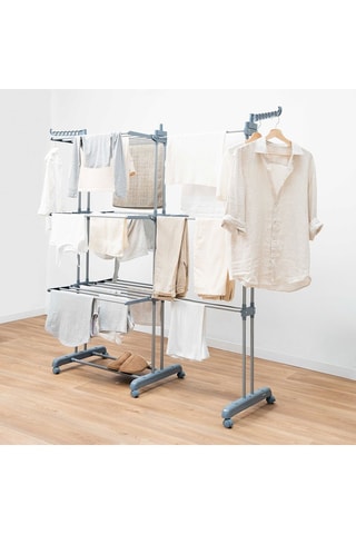 Tendedero plegable vertical extensible - Gris - 141 x 179 x 65 cm