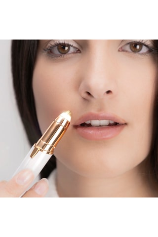Depiladora facial de precisión inalámbrica - Blanco y dorado