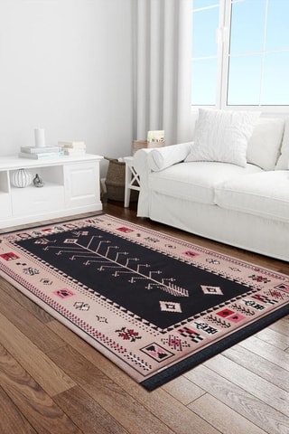 Alfombra - Beige y negro - 120 x 180 cm