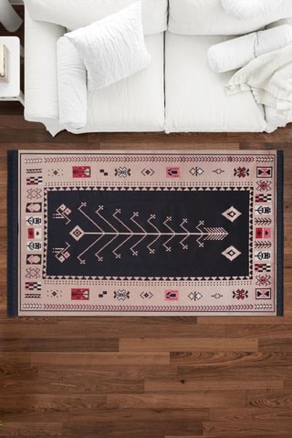 Alfombra - Negro y blanco - 80 x 150 cm