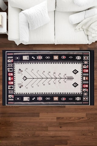 Alfombra - Negro y blanco - 80 x 150 cm