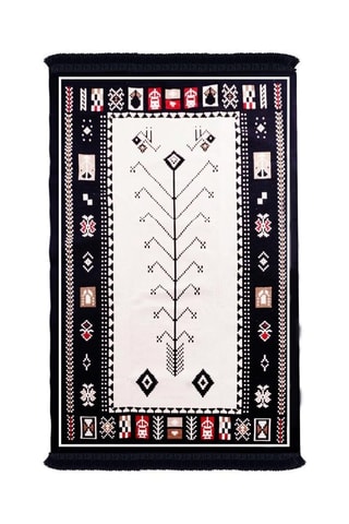 Alfombra - Negro y blanco - 80 x 150 cm