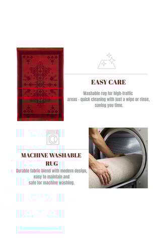 Alfombra - Rojo - 80 x 150 cm