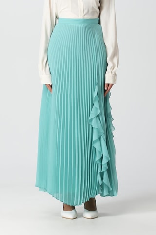 Jupe plissée taille haute - Turquoise
