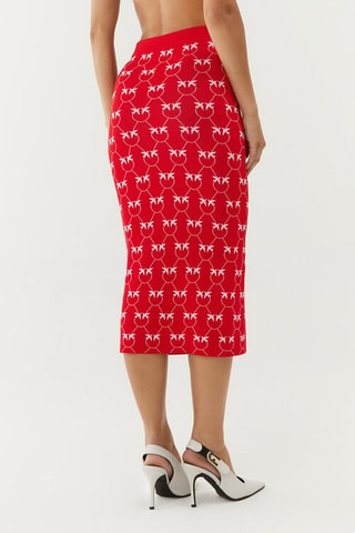 Jupe fourreau taille haute - Rouge