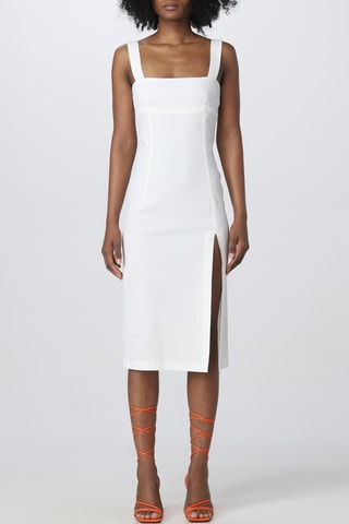 Robe droite en lin - Blanc