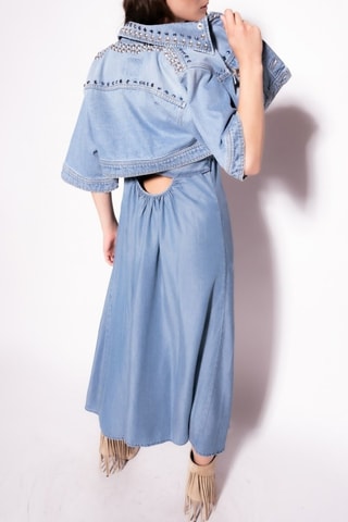 Robe midi en jean - Bleu