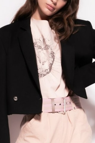 T-shirt cropped - Rose clair