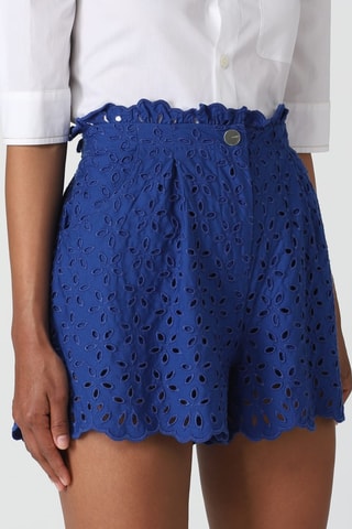 Short en broderie anglaise - Bleu marine