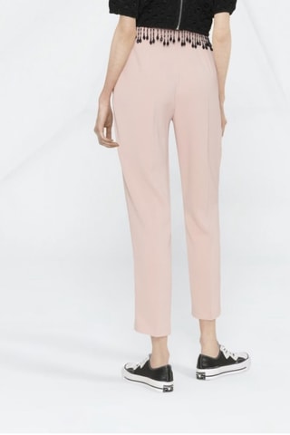 Pantalon taille haute - Rose poudré