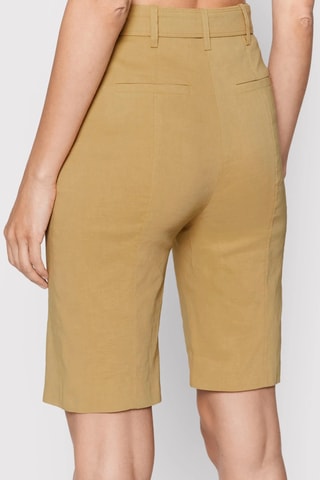 Short en lin taille haute - Jaune