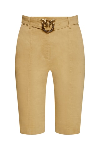 Short en lin taille haute - Jaune