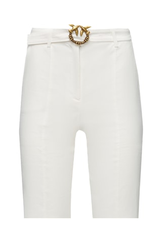Short en lin taille haute - Blanc