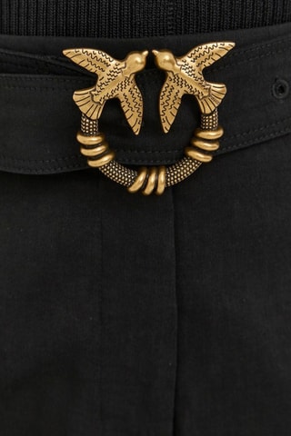 Short en lin taille haute - Noir