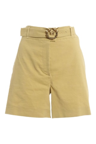 Short en lin taille haute - Jaune