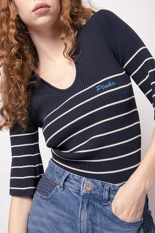 Pull - Bleu marine et blanc