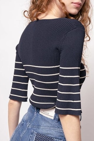 Pull - Bleu marine et blanc