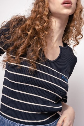 Pull - Bleu marine et blanc