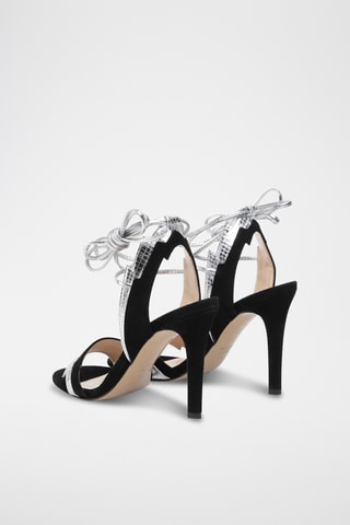 Sandales à talons en cuir de veau - Noir