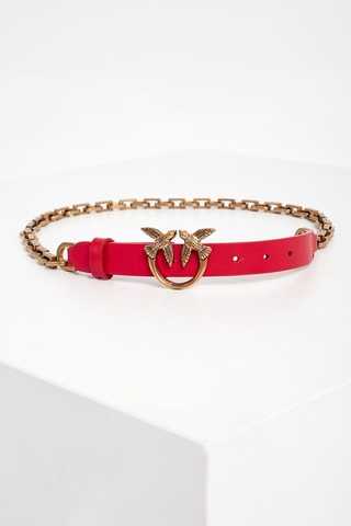 Ceinture en cuir - Rouge et doré