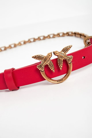 Ceinture en cuir - Rouge et doré