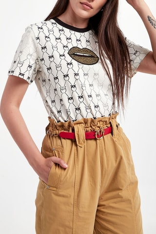 Ceinture en cuir - Rouge et doré