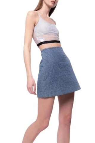Minijupe en jean taille haute - Bleu