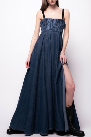 Robe longue en jean - Bleu