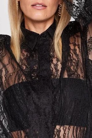 Chemisier en dentelle - Noir