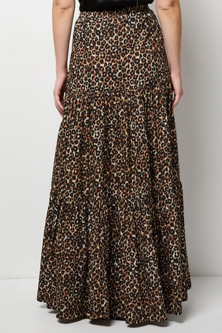 Jupe longue taille haute - Marron et noir