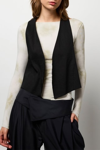 Gilet de costume en lin - Noir
