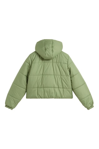 Doudoune courte à capuche - Vert olive