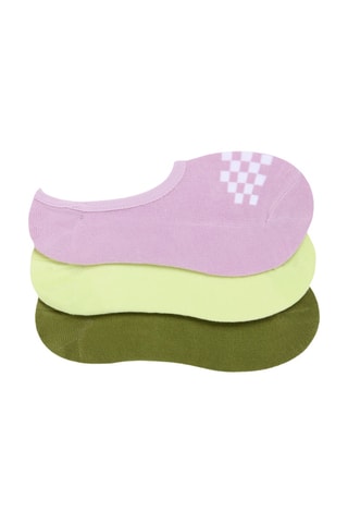 3 paires de socquettes - Mauve, vert citron et vert olive